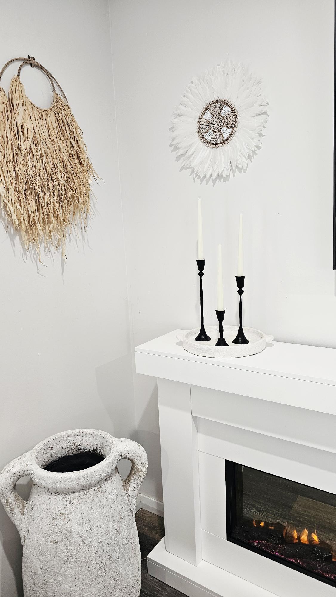 Forged Iron Single Taper Candlestick | Black