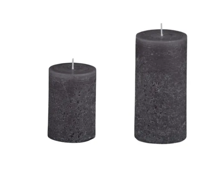 Textured Pillar Candle | Unscented Charcoal
