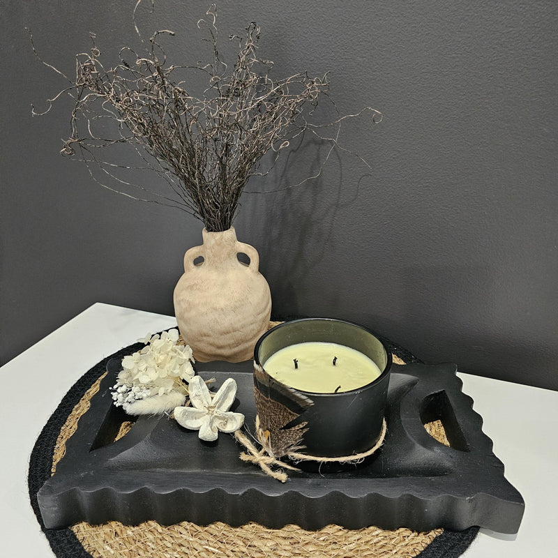 Natural Seagrass Place Mat | Black Edge