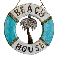 Rustic Wooden Life Buoy | Palm Tree