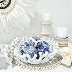 Luxe Hamptons Blue and White Porcelain Ball Set of 6