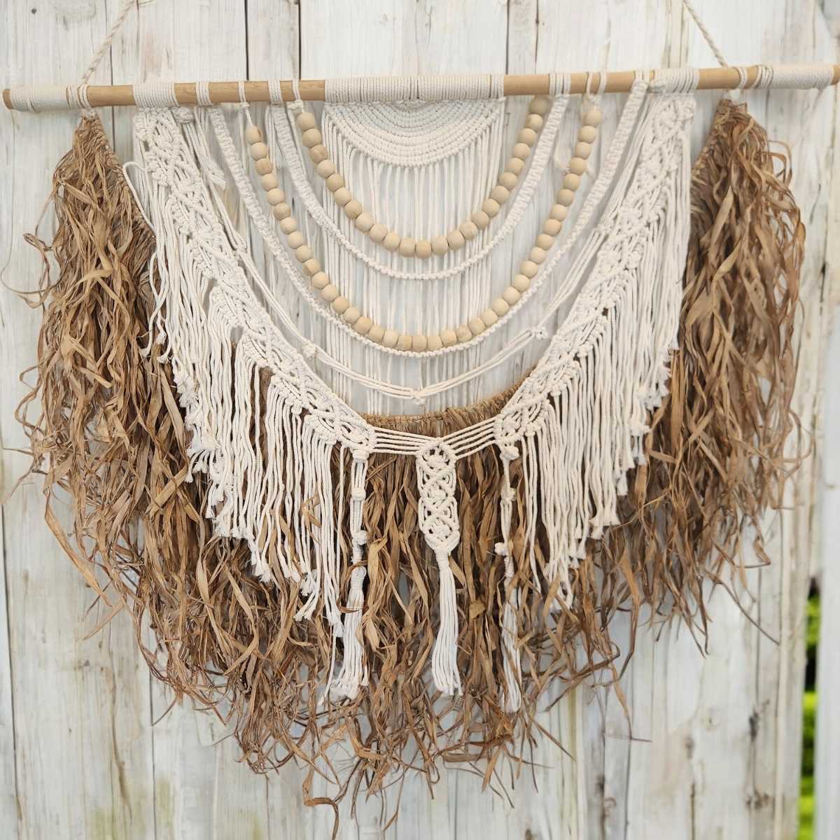 Boheme Raffia Macrame Wall Hanging
