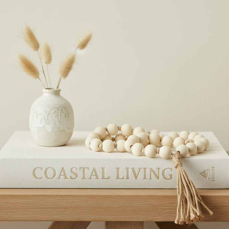 Bohemia Wooden Bead Tassel | Vanilla