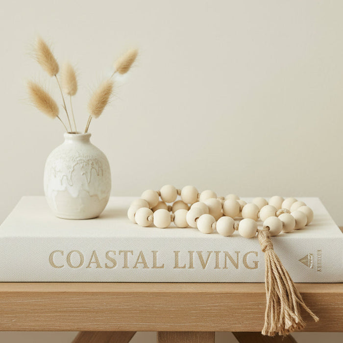 Bohemia Wooden Bead Tassel | Vanilla