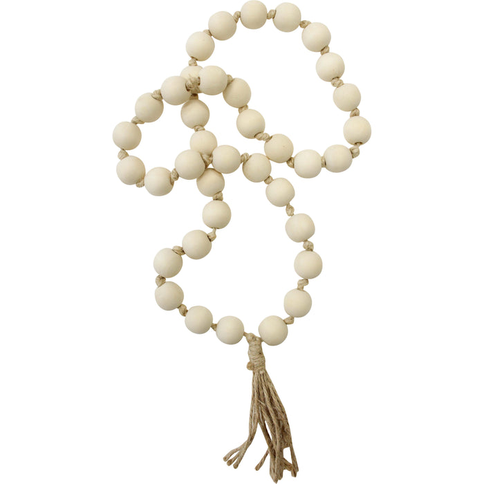 Bohemia Wooden Bead Tassel | Vanilla