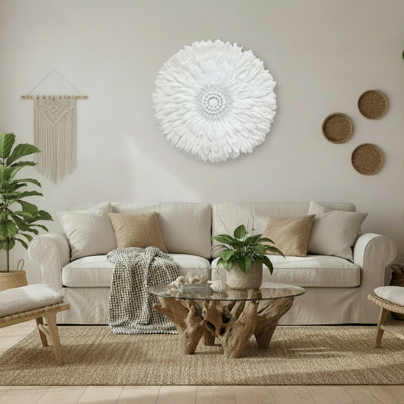 White Juju Wall Hanging for Coastal Boho Australian Homes