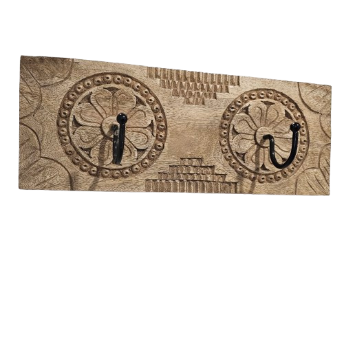 Boho Carved Wooden Wall Hook.