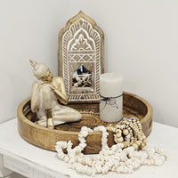 Boho Round Wooden Tray