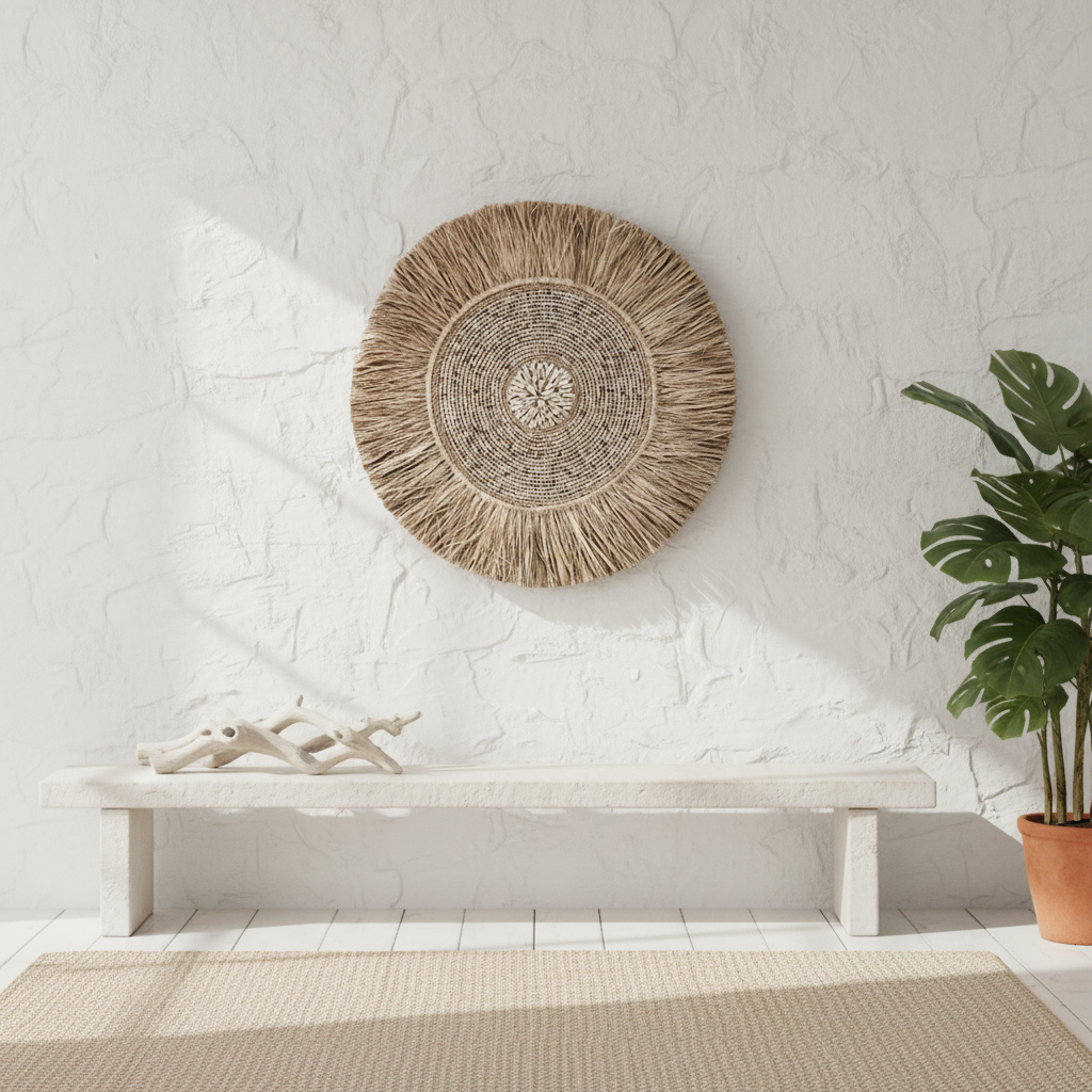 Bora Bora Sea Grass + Shell Wall Hanging | Wall Art