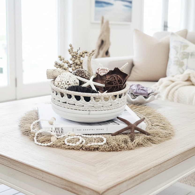 Mixed pack of dried botanicals and driftwood and shells for coastal home decor