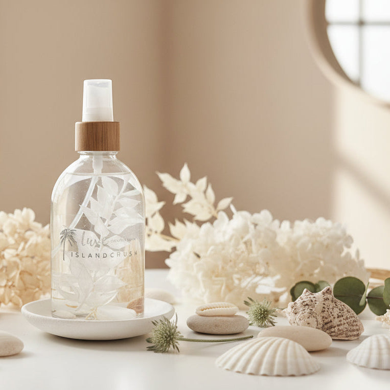 Luxe Signature Room Spray Botanicals for coastal home decor and calming Boho interiors