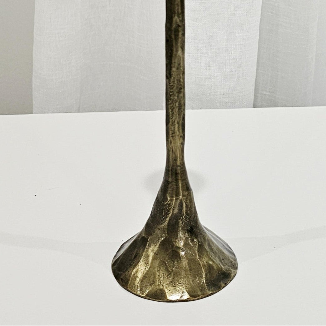 Forged Iron Taper Candlestick Set | Antique Brass