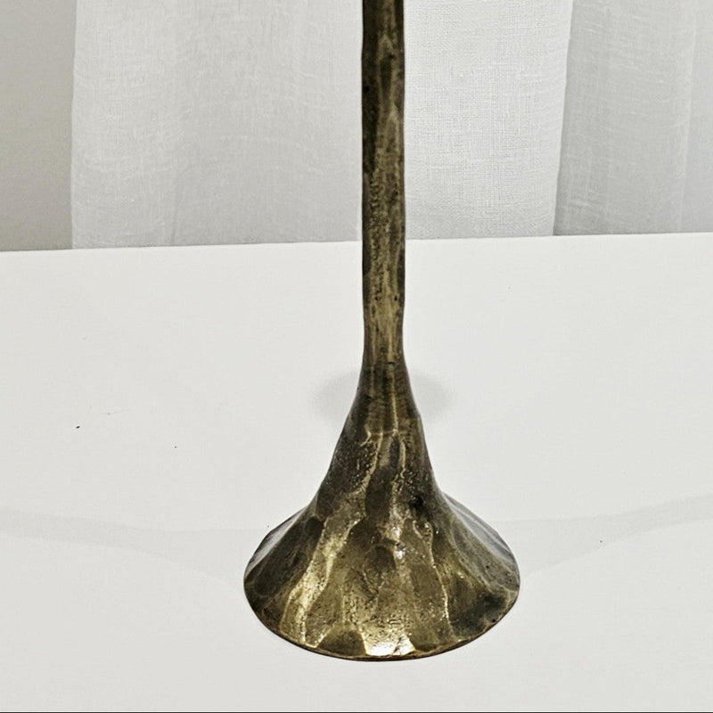 Forged Iron Taper Candlestick Set | Antique Brass