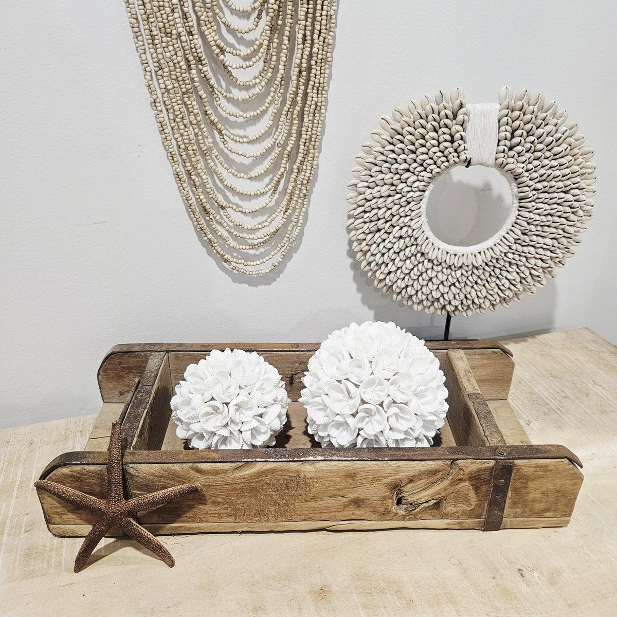 Vintage Indian brick mould with wabi style charm. A unique handcrafted piece perfect for coastal, Boho, and natural home decor styling.
