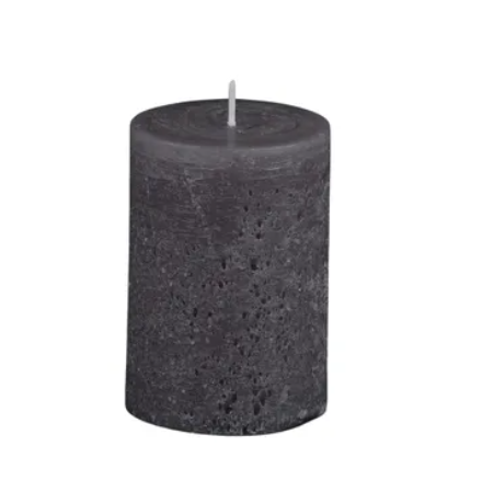 Textured Pillar Candle | Unscented Charcoal