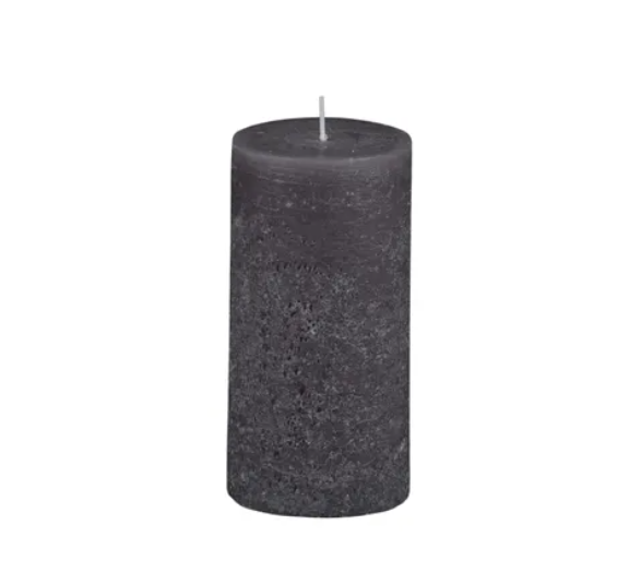 Textured Pillar Candle | Unscented Charcoal
