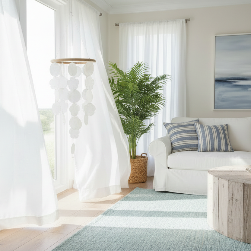 CAPIZ SHELL _FLOWER_WIND CHIME FOR AUSTRALIAN COASTAL HOMES