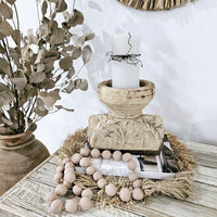 Bleached Vintage Indian Seeder Candle Holder | Style 5