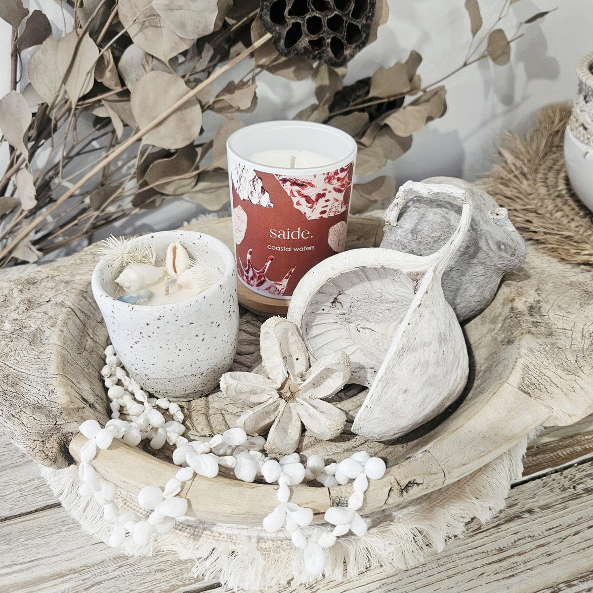 Coastal Crystal Shell Candles_on_Parat_Plate