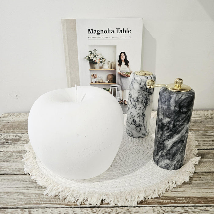 Oversized White Ceramic Apple