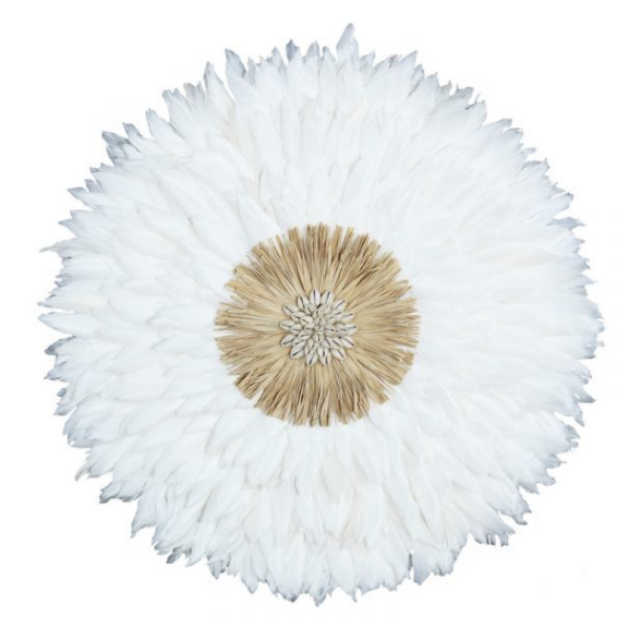 Cheyenne Luxe Juju Wall Hanging feather and shells with raffia centre
