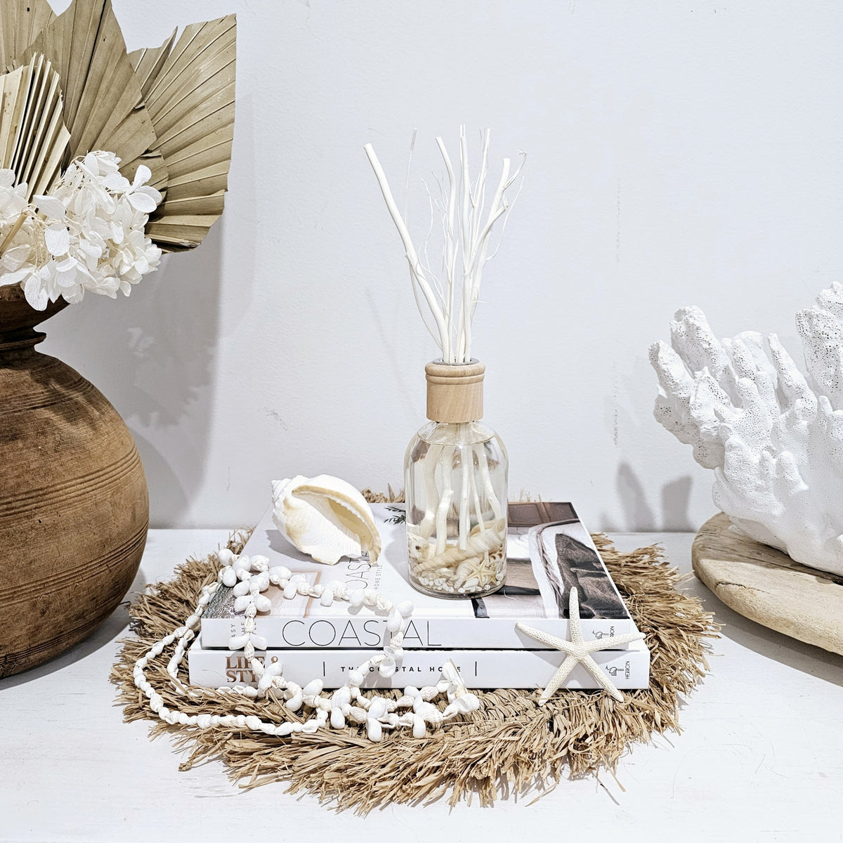 Luxe Coastal Driftwood and Sea Shell Diffuser