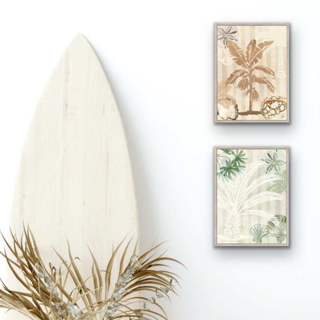 Coco Palm Framed Canvas ARt Work