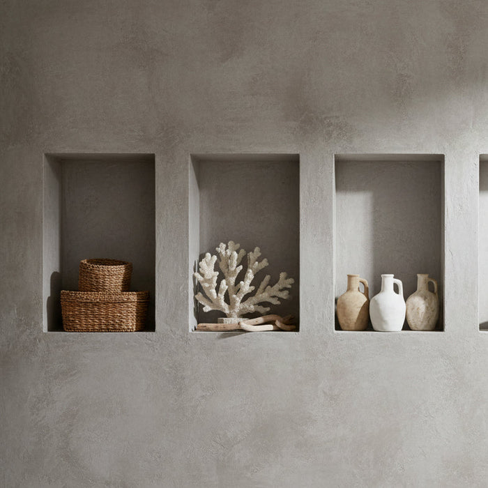 Mediterranean Rustic Urn coastal beach house style urn with one handle