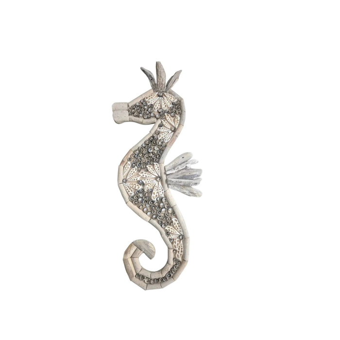 Tide Driftwood and Shell Seahorse Wall Hanging