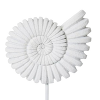 Sandy Sea Shell Sculpture on Stand | White