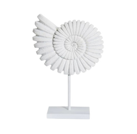 Sandy White Sea Shell Sculpture on Stand
