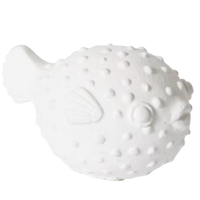 White resin blow fish sculpture
