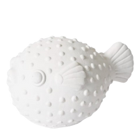 White resin blow fish sculpture