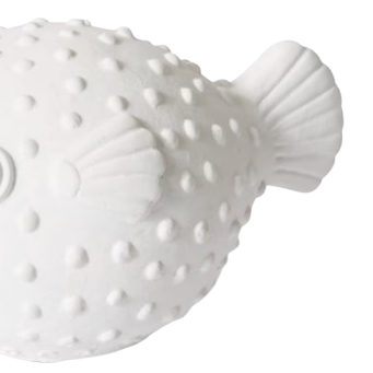 White resin blow fish sculpture