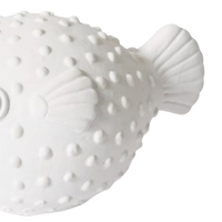 White resin blow fish sculpture