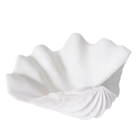 white polyresin clam shell