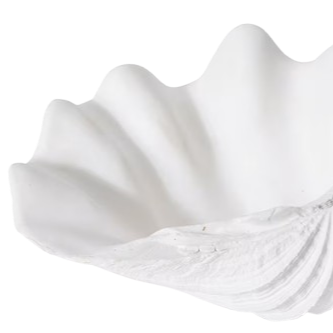 white polyresin clam shell