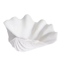 white polyresin clam shell