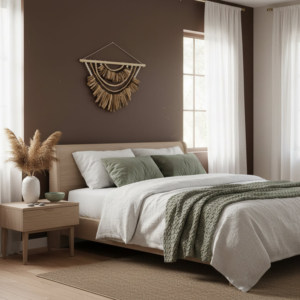 Driftwood wall hanging handmade coastal beach  house interiors