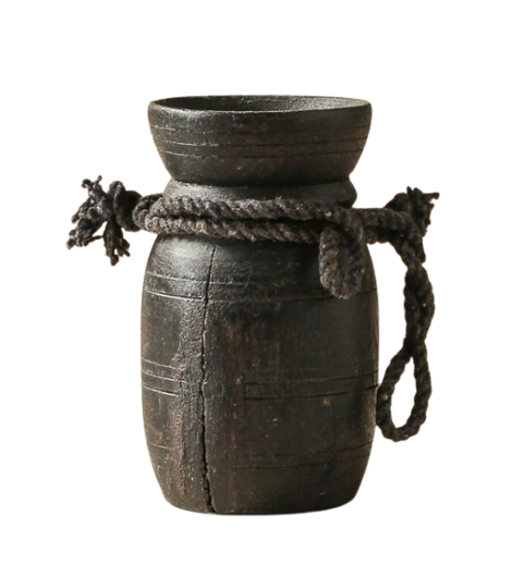 Vintage Indian Wooden Pot | Set of 2