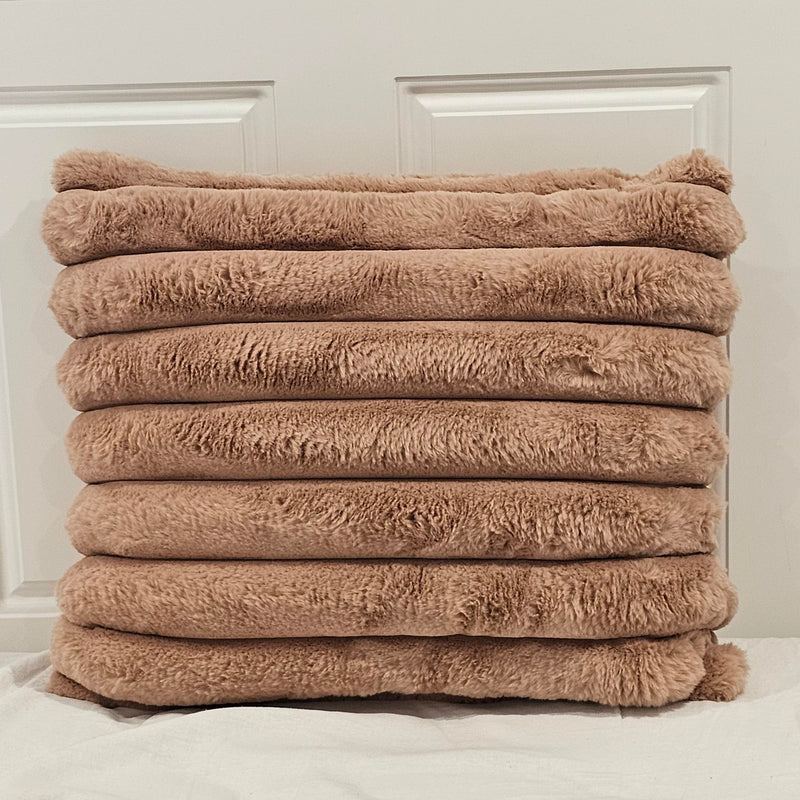 Desert Rose Faux Fur Cushion.