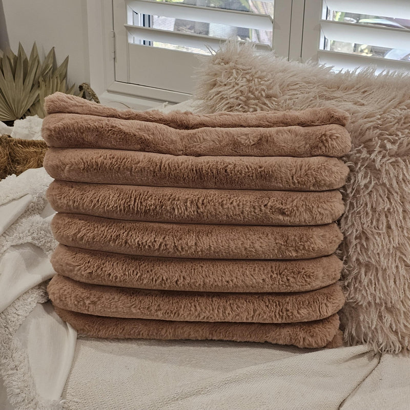 Desert Rose Faux Fur Cushion.