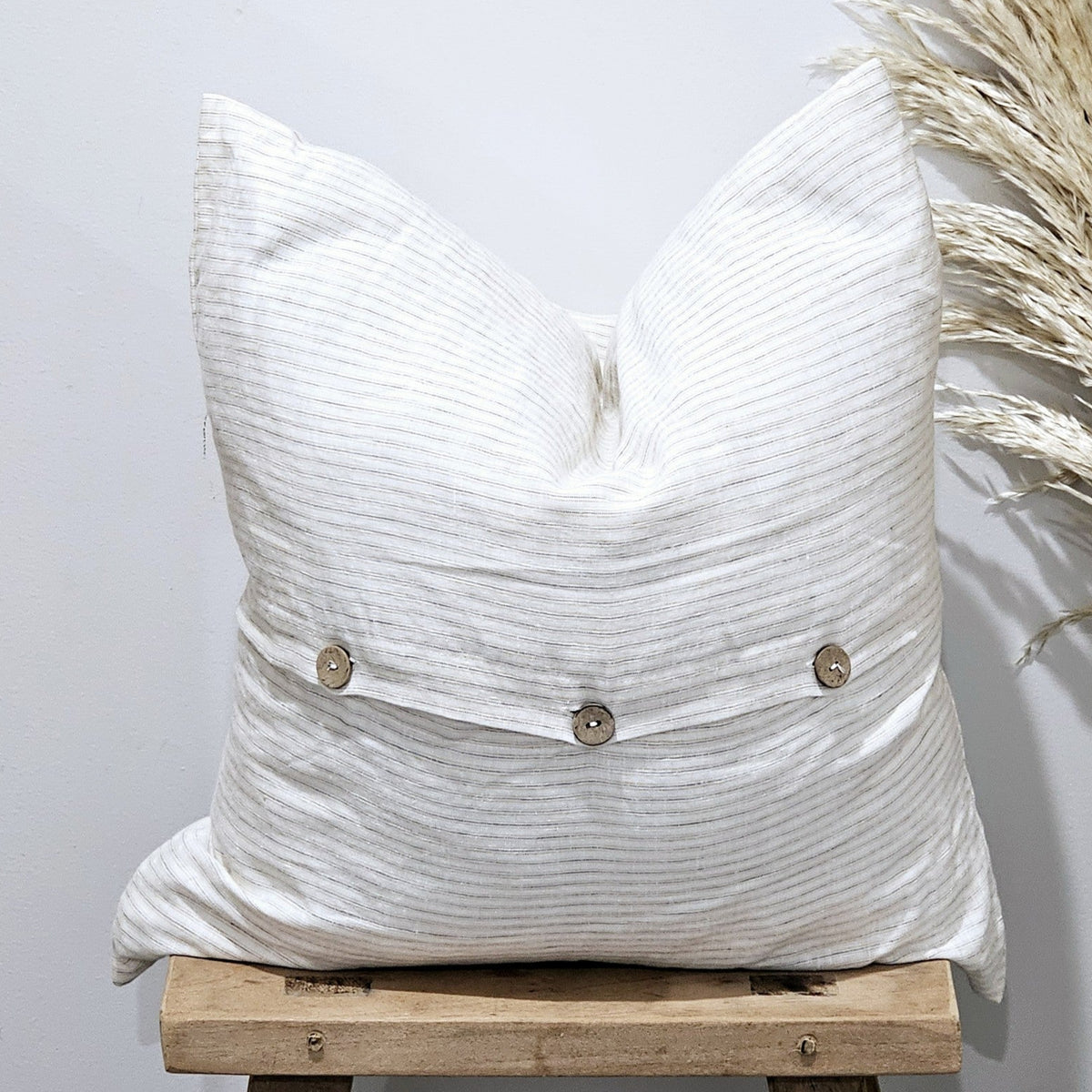 Elise French Flax Linen Cushion Cover | Vintage Stripe
