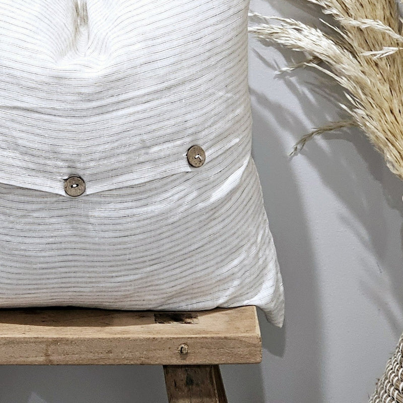 Elise French Flax Linen Cushion Cover | Vintage Stripe