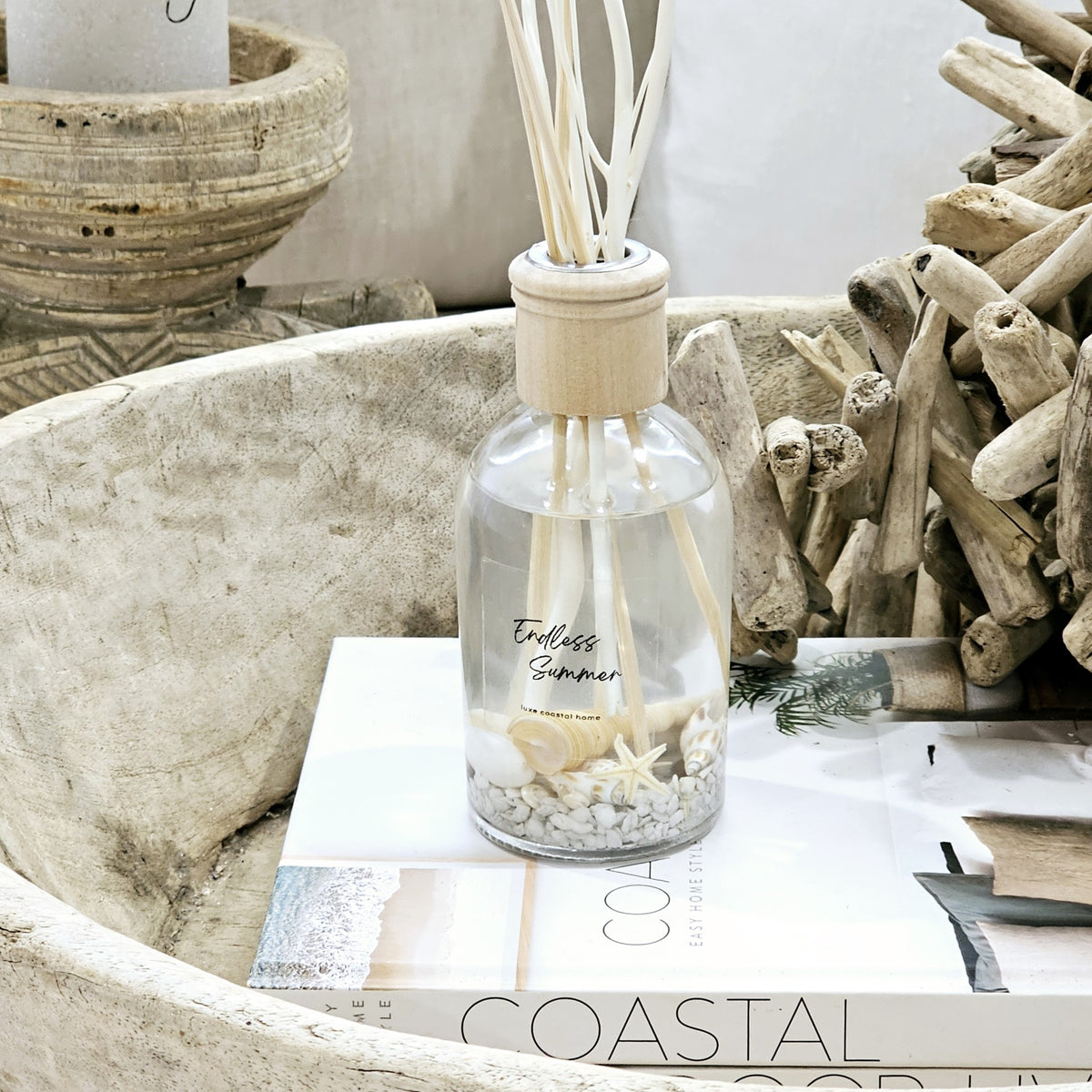 Luxe Coastal Driftwood and Sea Shell Diffuser.