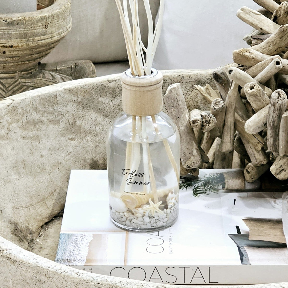 Luxe Coastal Driftwood and Sea Shell Diffuser.