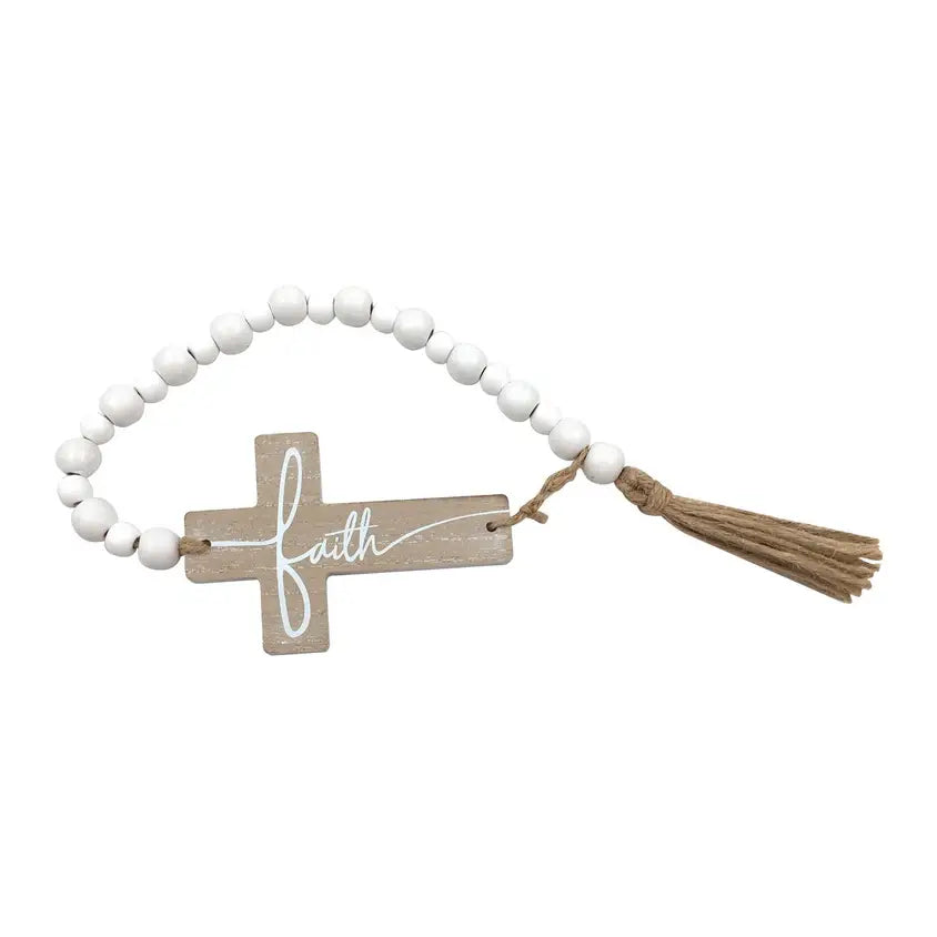 Farmhouse Faith Wooden Bead Tassel