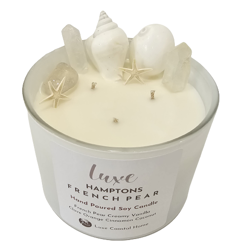 Luxury Soy Candle | Hamptons French Pear | Sea Shells