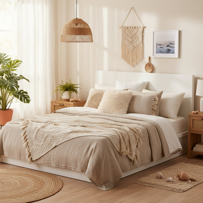 Faux Fur Cushion | Blush/Beige