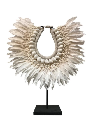 Kiely Feather + Shell Decorative Necklace | Pre Order